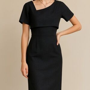 Dark Grey Danuta Virgin Wool Pencil Dress by BOSS Hugo Boss 📏 Size: 4 (Small) |